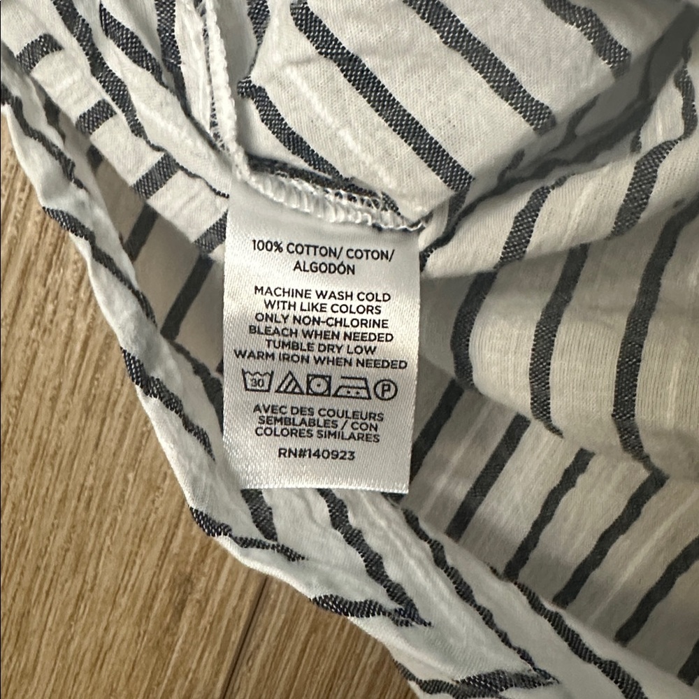 LOFT  Casual Striped Shirt in Gray and White - Picture 7 of 10